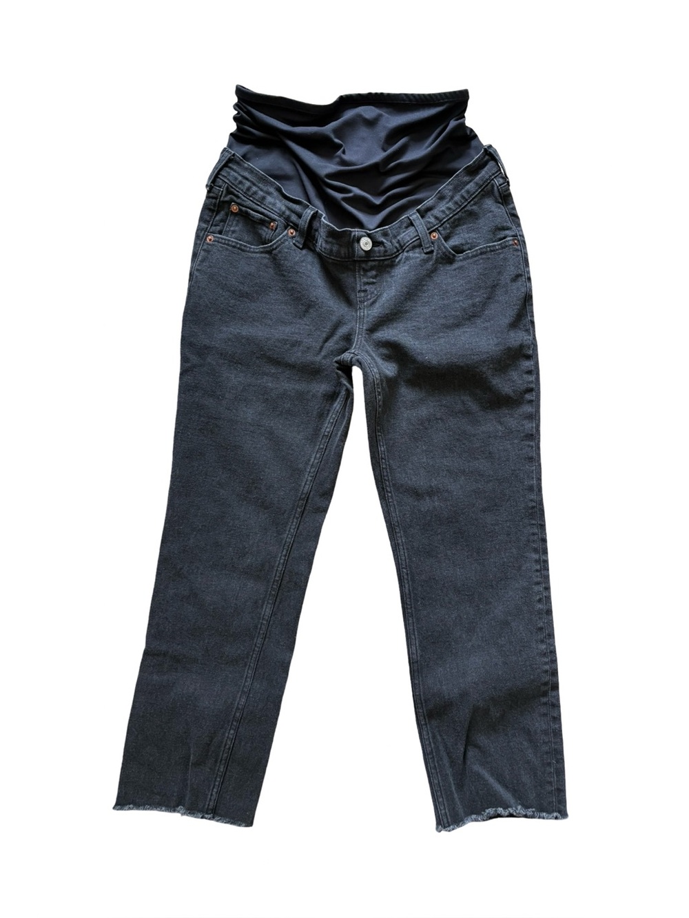 Abercrombie Maternity Ankle Straight Black Jeans